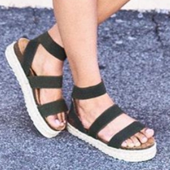 Espadrille olive flatforms - Picture 2 of 3